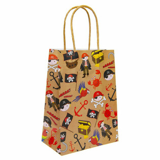 PAPIEREN GIFT TAS - PIRAAT- Afm. 16x9x22 CM (12st.)