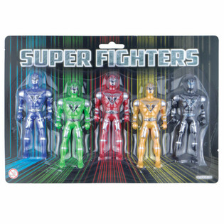 SUPER FIGHTERS - 5 ACTIE SPEELFIGUREN OP KAART (6st.)