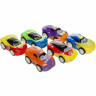 VROLIJKE FRICTIE SPORT AUTO&rsquo;S MET OGEN - MIX KLEUREN (48st.)