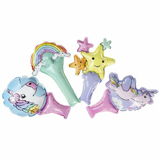 SELF INFLATABLE - UNICORN / EENHOORN - HAND BALLON (48st.)