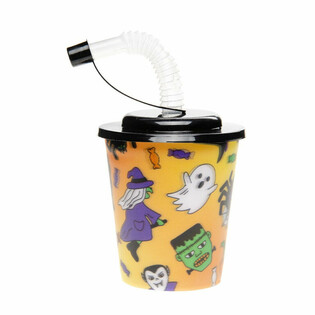 DRINKBEKER / IJSBEKER MET RIETJE - HALLOWEEN (12st.)