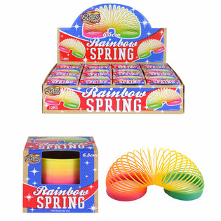 RETRO TOYS - REGENBOOG SPIRAAL Ø 6.5 CM. IN DISPLAY (12st.)