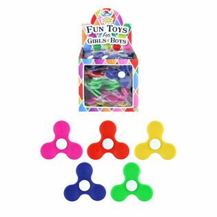 KUNSTSTOF SPINNERS IN DISPLAY - MIX KLEUREN (100st.)