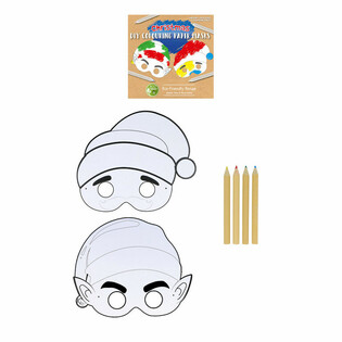 ECO FRIENDLY - KLEUR JE EIGEN KERST MASKER INCLUSIEF 4 POTLODEN (12st.)