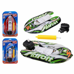 OPBLAASBARE SPEEDBOAT MET OPWIND MOTOR OP KAART (6st.)