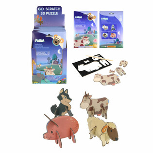 SCRATCH 3D PUZZEL - Model: BOERDERIJ DIEREN - IN DISPLAY (18st.)
