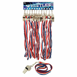 METALEN FLUIT MET ROOD / WIT / BLAUW KOORD (12st.)
