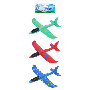FOAM VLIEGTUIG GLIDERS - 23CM - MIX KLEUREN (24st.)