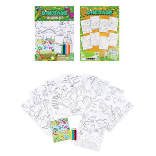 GROTE KLEUR SET - MODEL: DINOSAURUS - Afm 22x30x1 CM (12st.)
