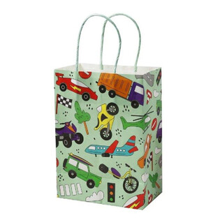 PAPIEREN GIFT TAS - VOERTUIGEN - Afm. 16x9x22 CM (12st.)