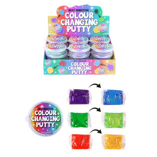 HEAT SENSITIVE COLOUR CHANGING PUTTY IN DISPLAY (24st.)