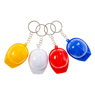 Bouwhelm Sleutelhanger met Bieropener - Mix Kleuren (48st.)