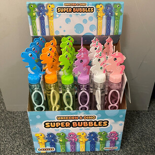 Unicorn & Dinosaurus Bellenblaas Staven - 120ml - 24 Stuks