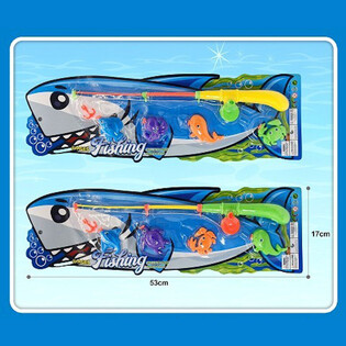 MAGNETISCH VISSPEL OP KAART - Afm 16x53x3.5 Cm. (12st.)