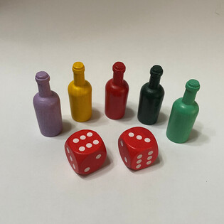 MAAK JE EIGEN BORDSPEL SET - BESTAANDE UIT: 5x PIONNEN + 2x DOBBELSTENEN (100st.)