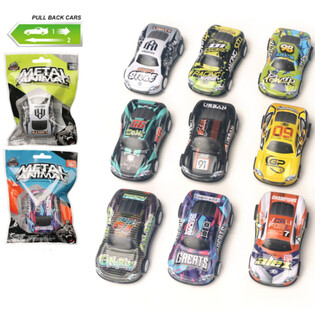 Metalen Pull Back Race Auto's in Giftbag (24 stuks)