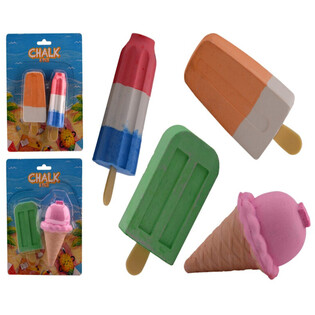 2 STUKS GROTE IJSJES STOEPKRIJT OP KAART - AFM KAART 6x4x20 Cm (12st.)