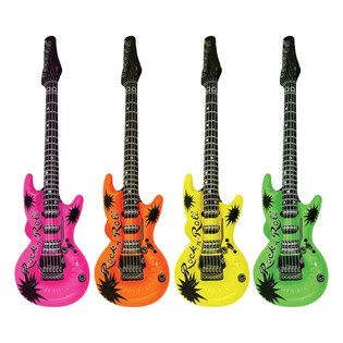 Opblaasbare Gitaar Neon Mix - 95cm (12 stuks)