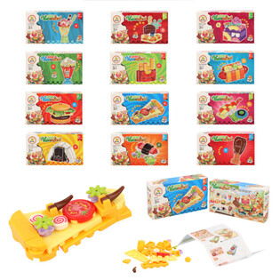 FAST FOOD BUILDING BLOCKS - MIX SOORTEN FAST FOOD BOUW SETS - IN DISPLAY (12st.)