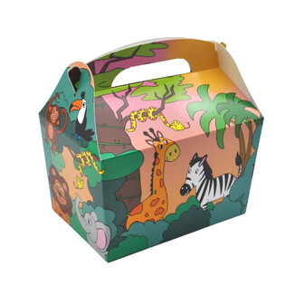 MENUBOX MODEL: JUNGLE DIEREN - Afm 18.5x12x19 CM - FOODBOX - KIDSBOX (24st.)