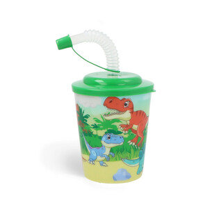 DRINKBEKER / IJSBEKER MET RIETJE - DINOSAURUS (12st.)