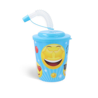 DRINKBEKER / IJSBEKER MET RIETJE - SMILEY (12st.)