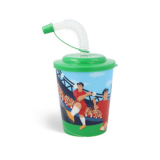 DRINKBEKER / IJSBEKER MET RIETJE – VOETBALLERS (12st.)