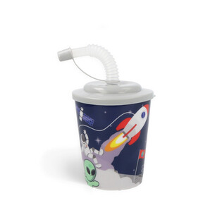DRINKBEKER / IJSBEKER MET RIETJE – SPACE / RUIMTEVAART (12st.)