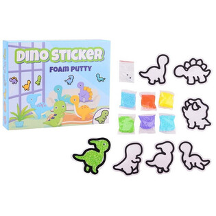 DINO STICKERS - FOAM PUTTY SET - MAAK JE EIGEN DINO FOAM STICKERS (24st.)