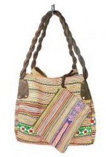 Art.nr: 97725B - B-FAIR TAS BROCADE KLEIN BRUIN+GROEN (1st)