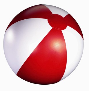 STRANDBAL ROOD/WIT (12st.)